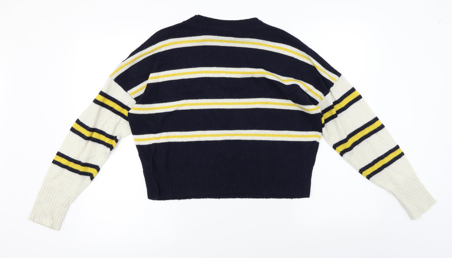 Topshop  Womens Blue Striped  Pullover Jumper Size S