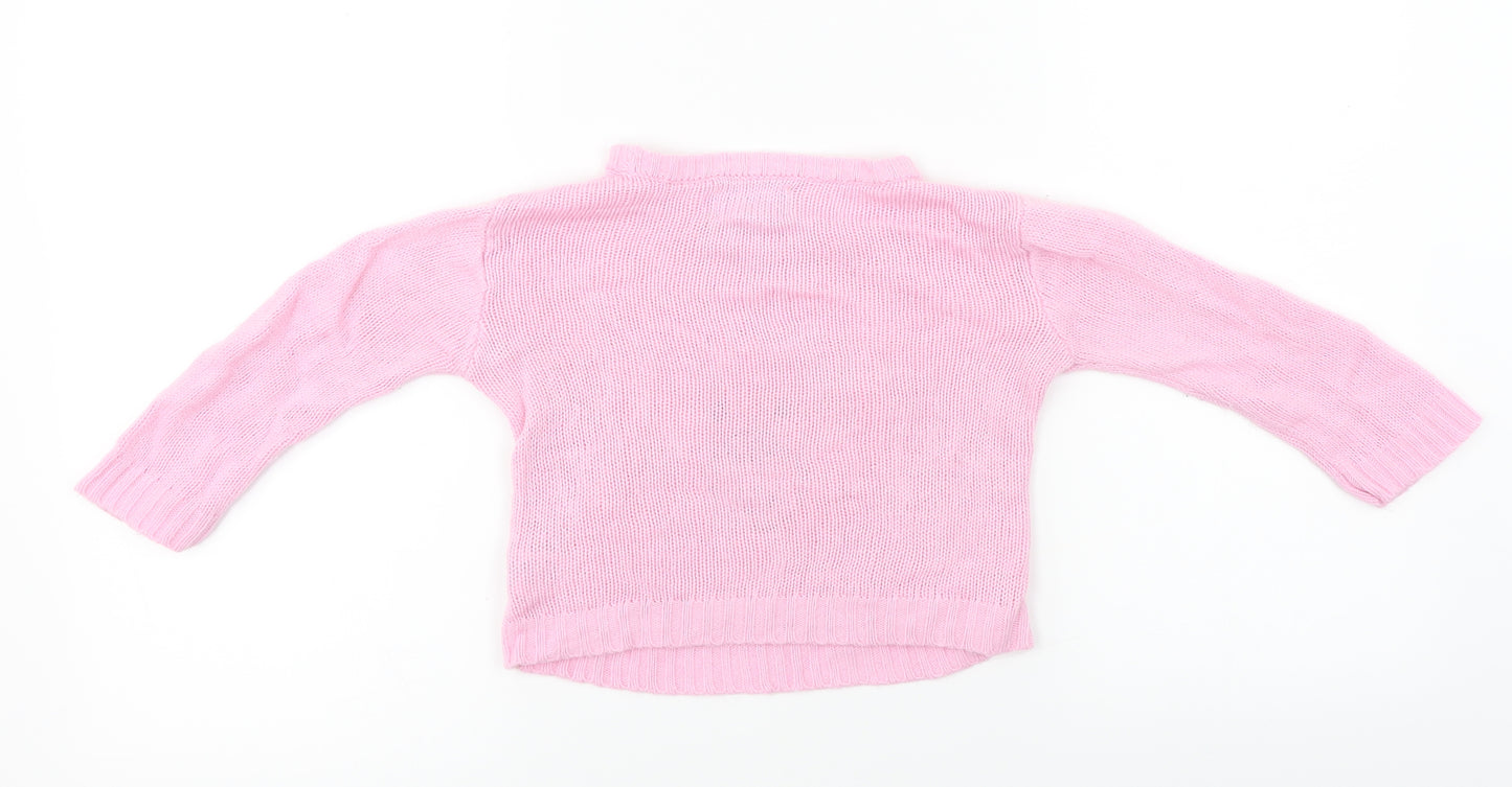 festive fun  Girls Pink   Pullover Jumper Size 12-18 Months