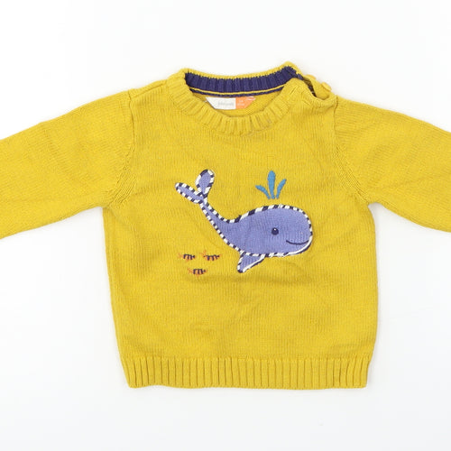 John Lewis  Boys Yellow   Pullover Jumper Size 3-6 Months