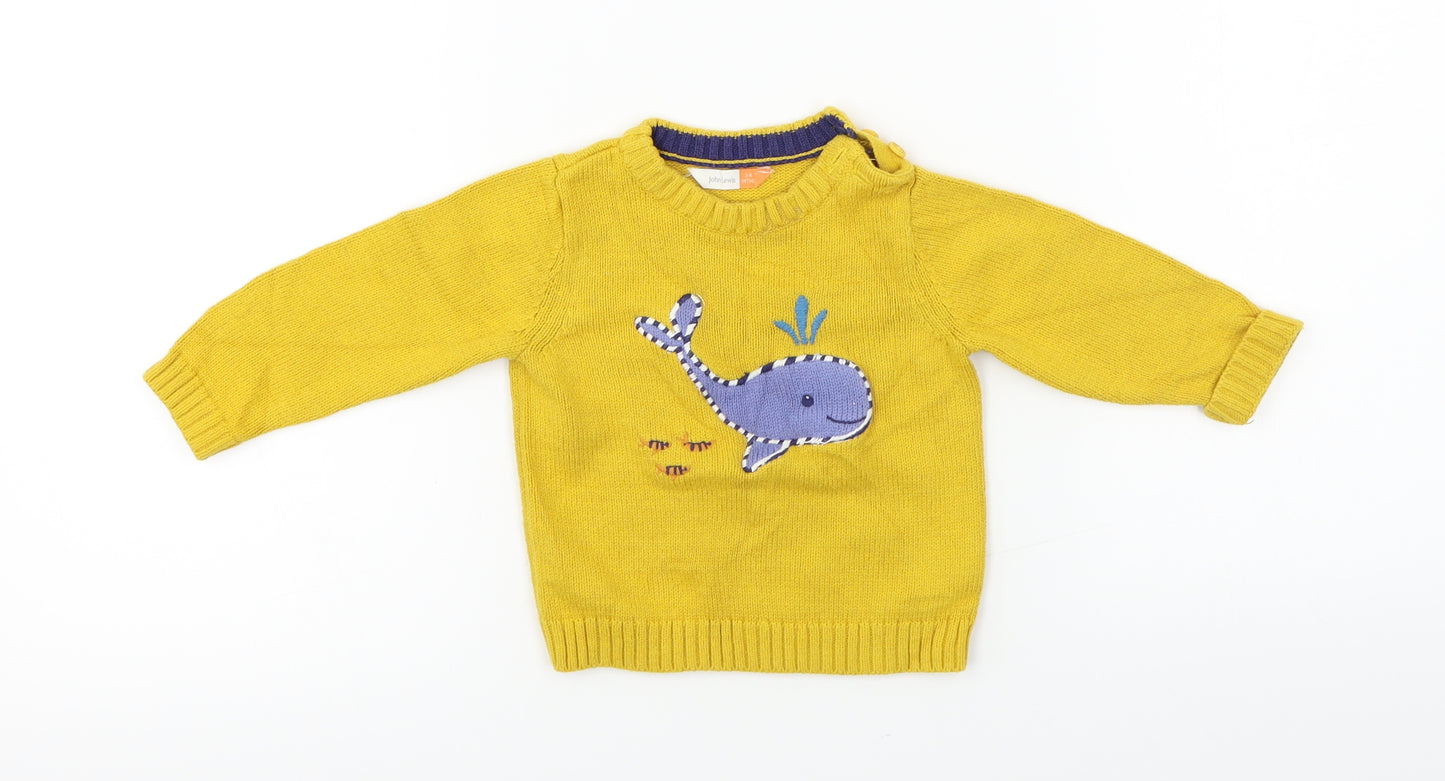 John Lewis  Boys Yellow   Pullover Jumper Size 3-6 Months