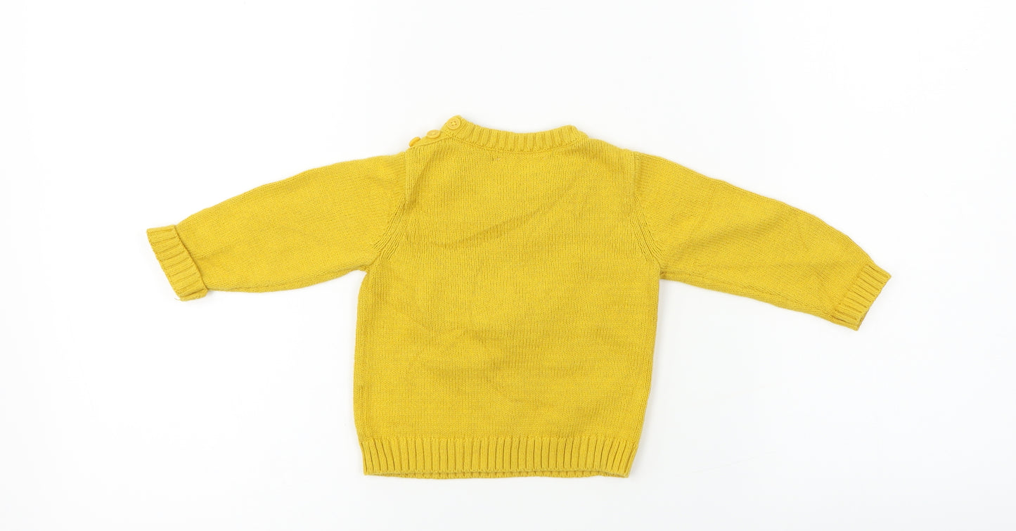 John Lewis  Boys Yellow   Pullover Jumper Size 3-6 Months