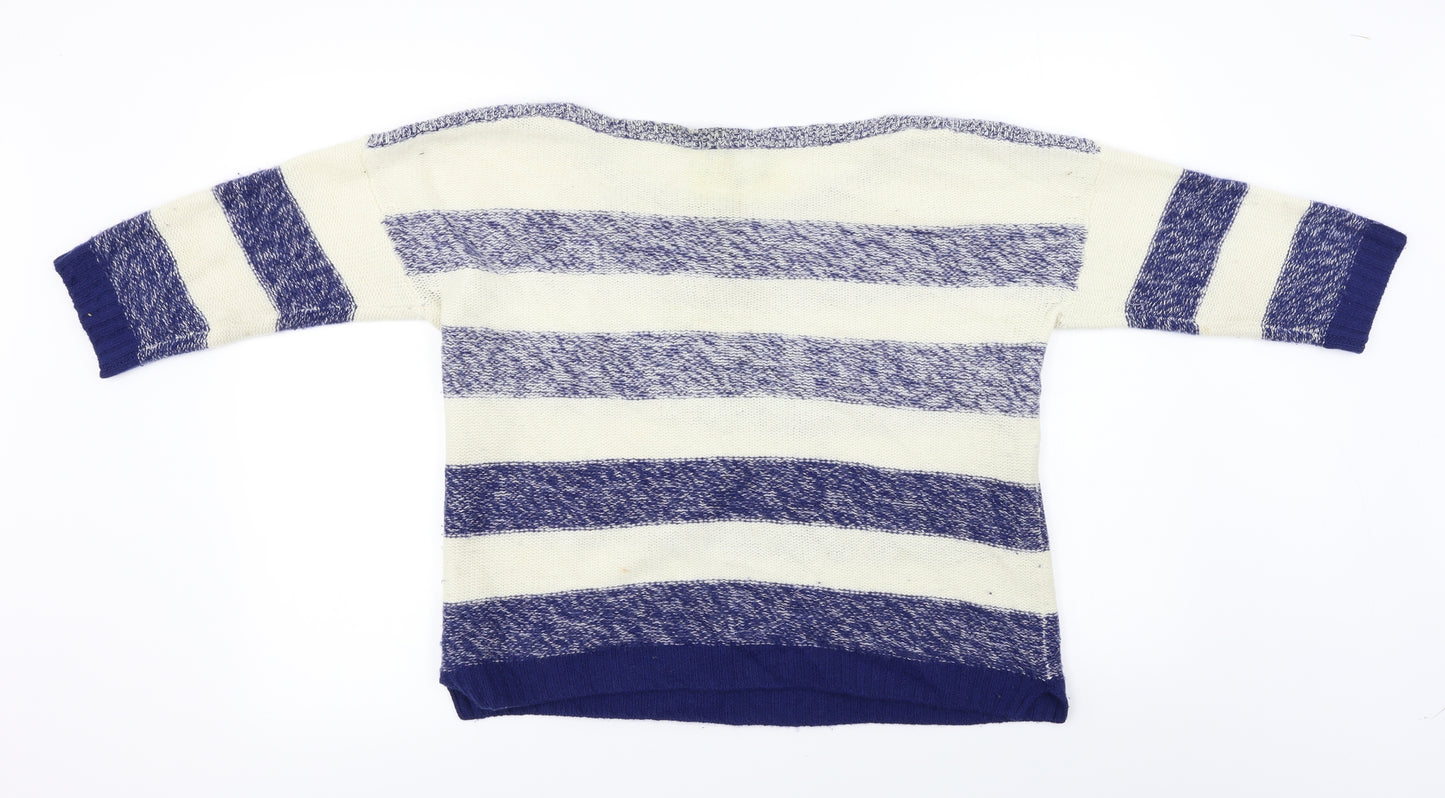 PURE Collection  Womens Beige Striped  Pullover Jumper Size 16