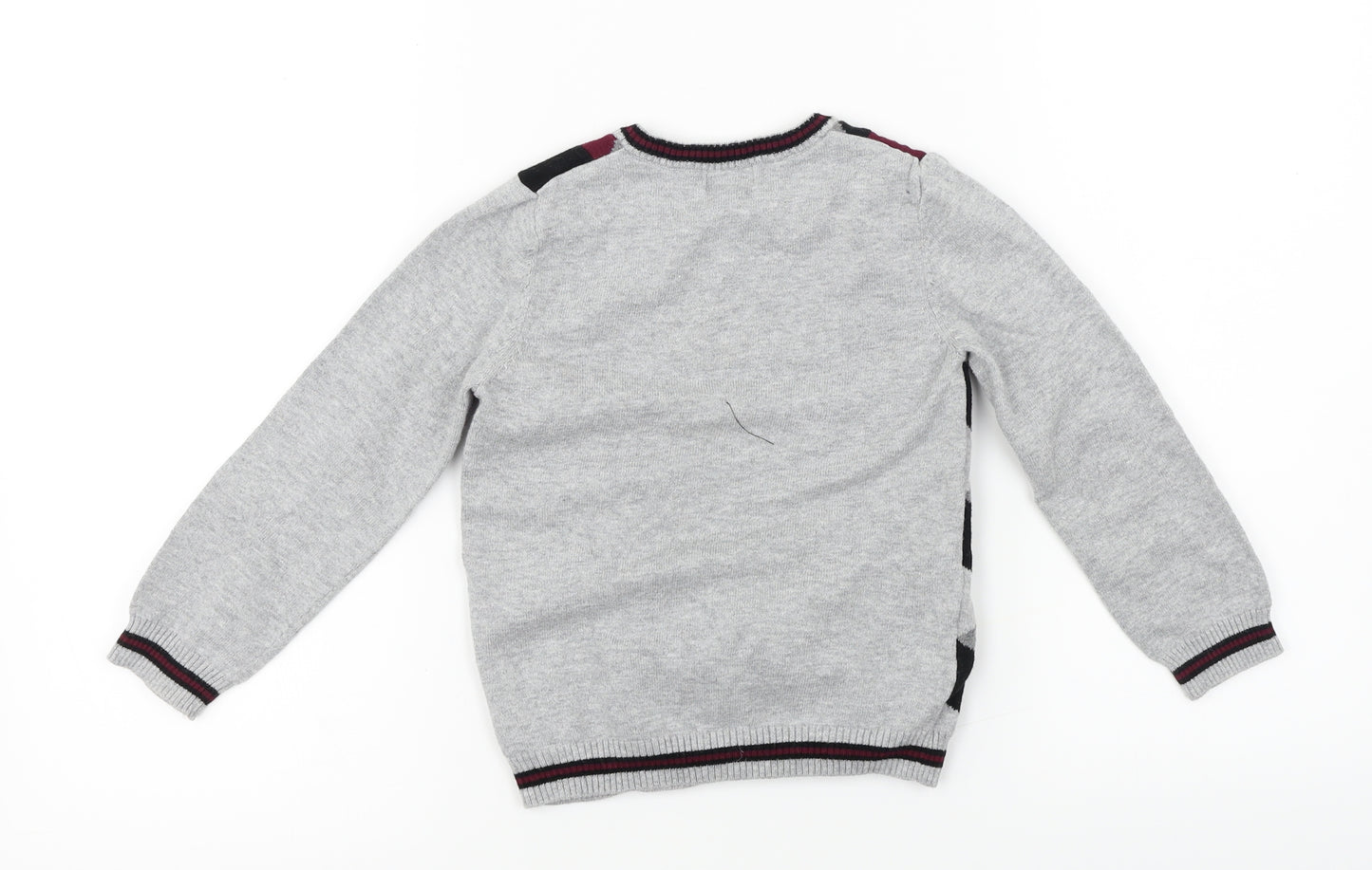 Pandemonium  Boys Grey Herringbone  Pullover Jumper Size 4-5 Years