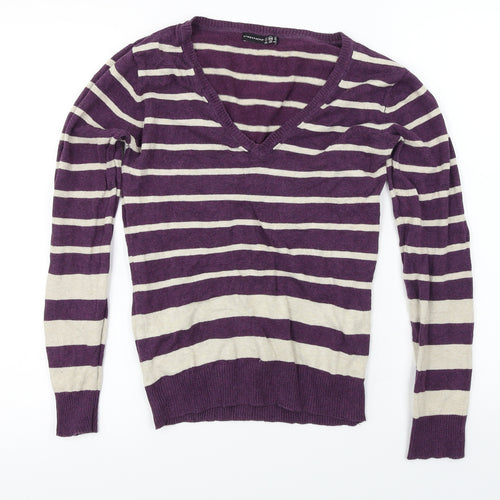 Atmosphere  Womens Purple Striped  Pullover Jumper Size 12