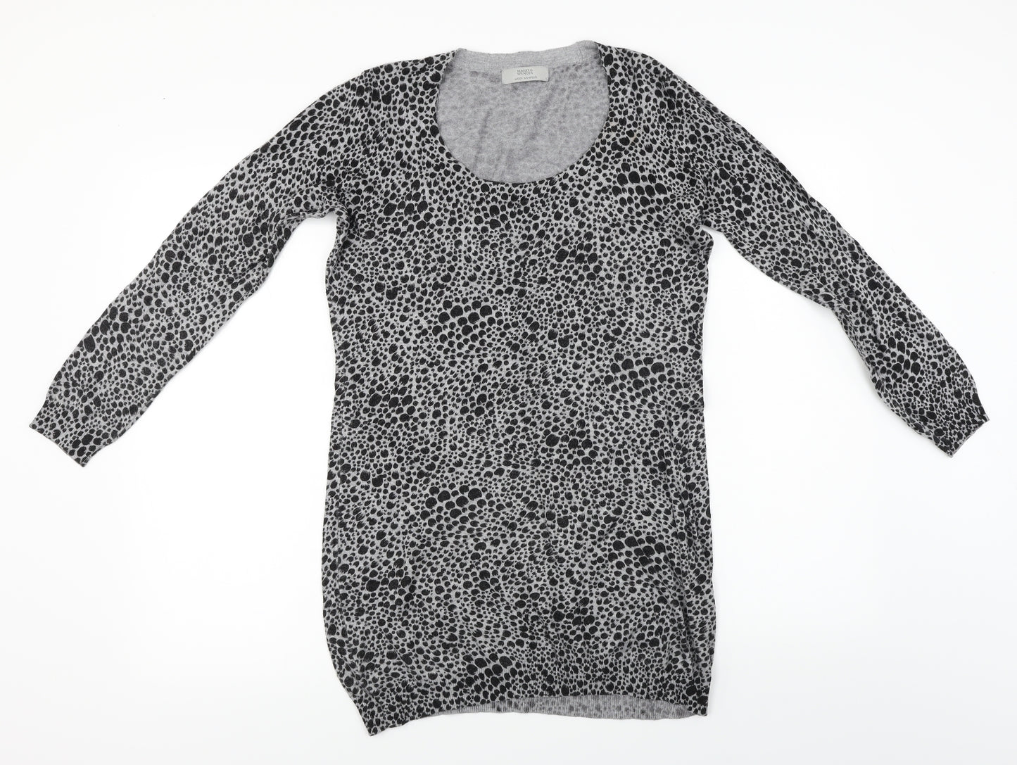 Marks and Spencer  Womens Grey Animal Print  Jumper Dress  Size 12