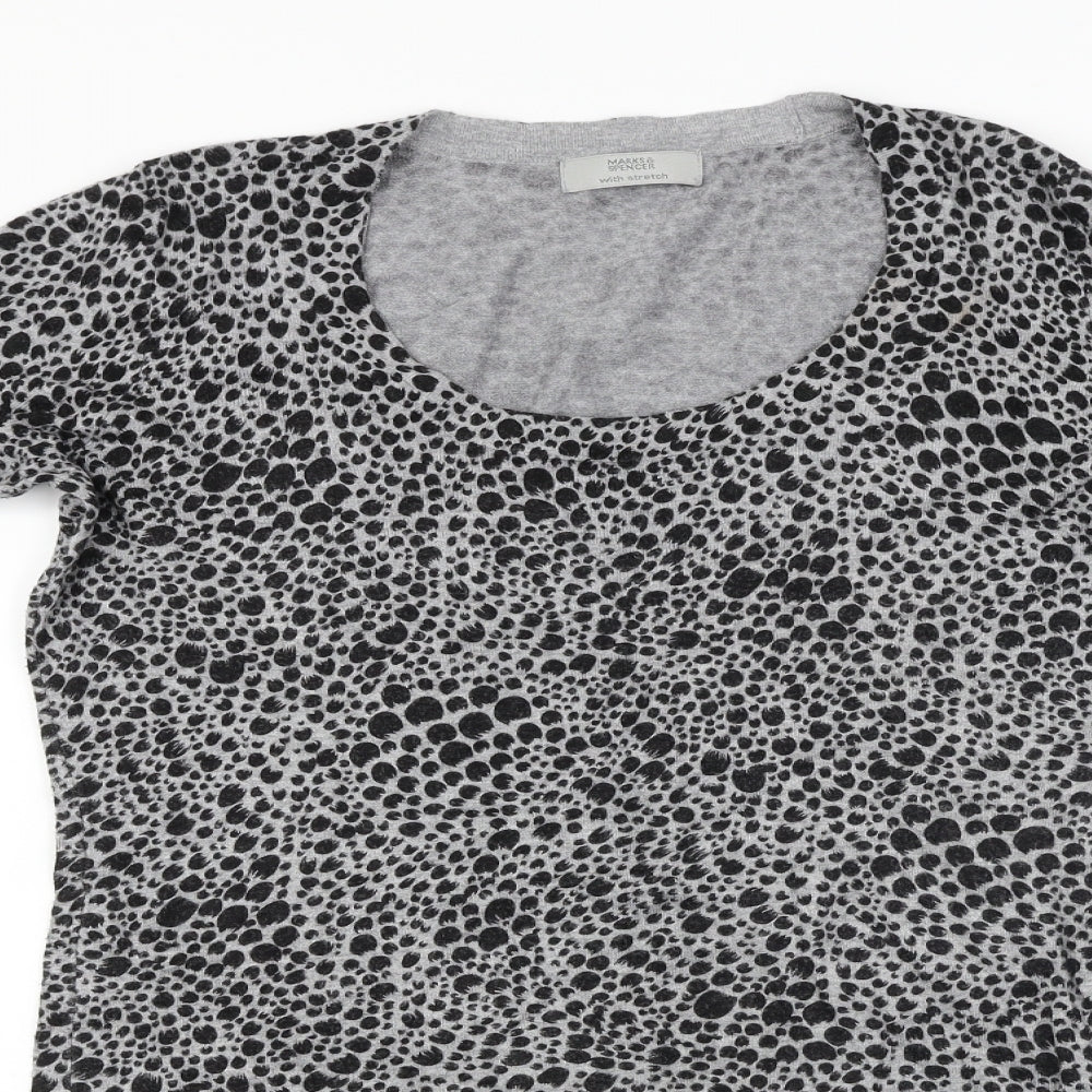 Marks and Spencer  Womens Grey Animal Print  Jumper Dress  Size 12