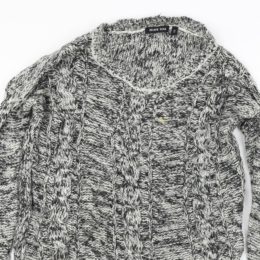 Brave Soul  Womens Grey   Pullover Jumper Size XS
