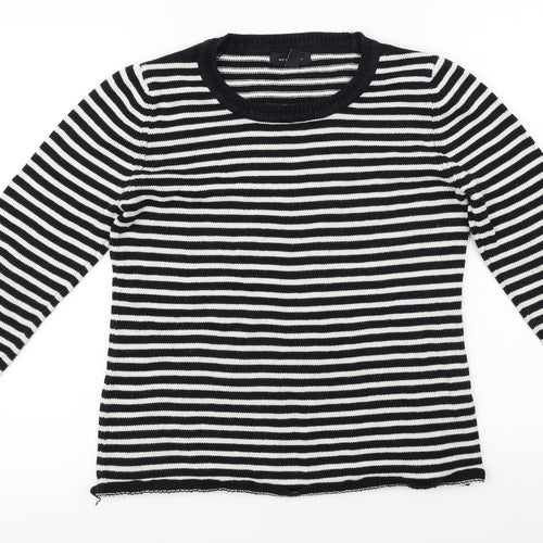 New Look  Womens White Striped  Pullover Jumper Size 12
