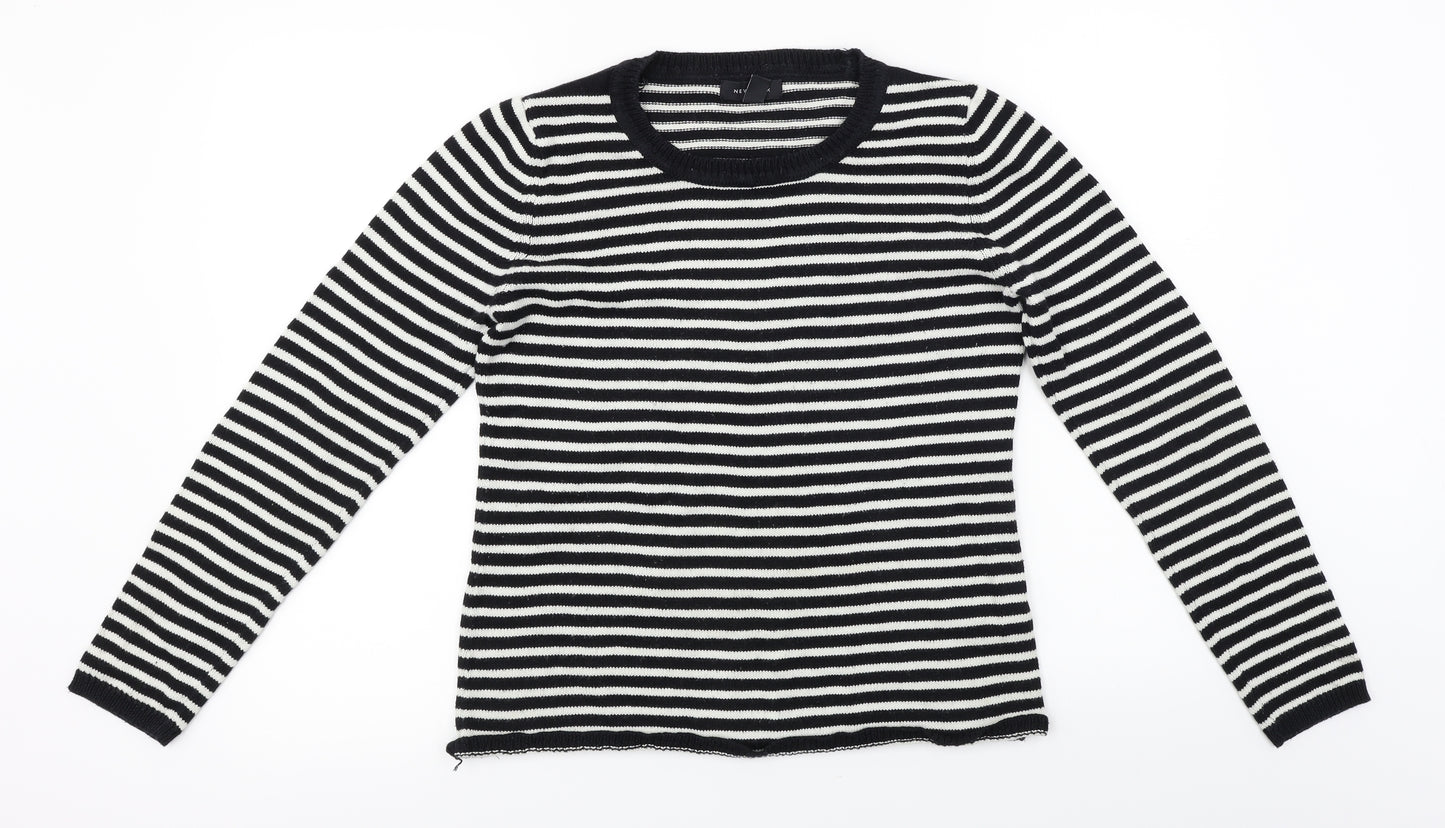 New Look  Womens White Striped  Pullover Jumper Size 12