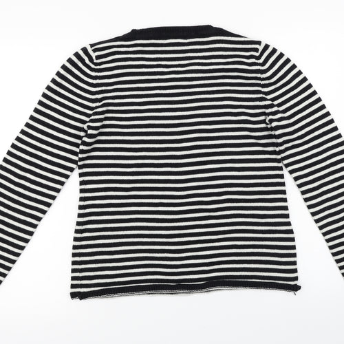 New Look  Womens White Striped  Pullover Jumper Size 12
