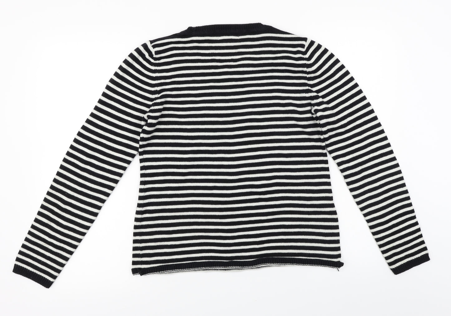 New Look  Womens White Striped  Pullover Jumper Size 12