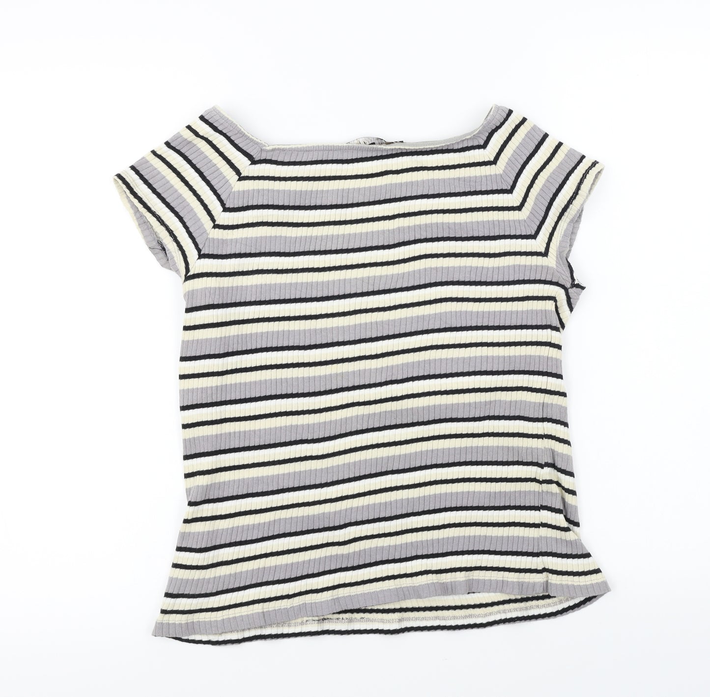 Principles  Womens Grey Striped  Basic T-Shirt Size 16