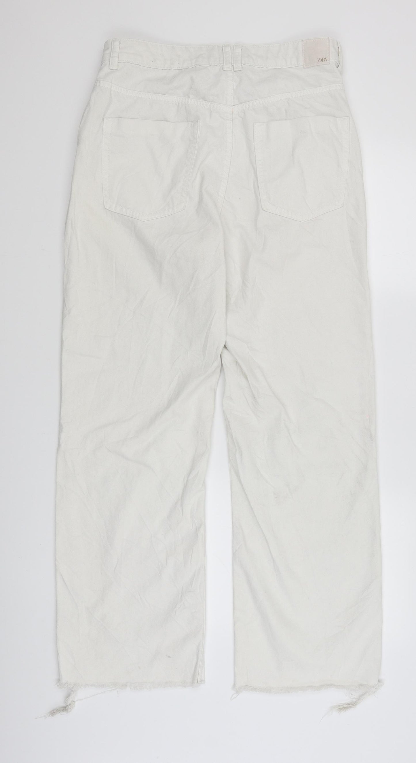 Zara Womens White   Bootcut Jeans Size 12 L29.5 in