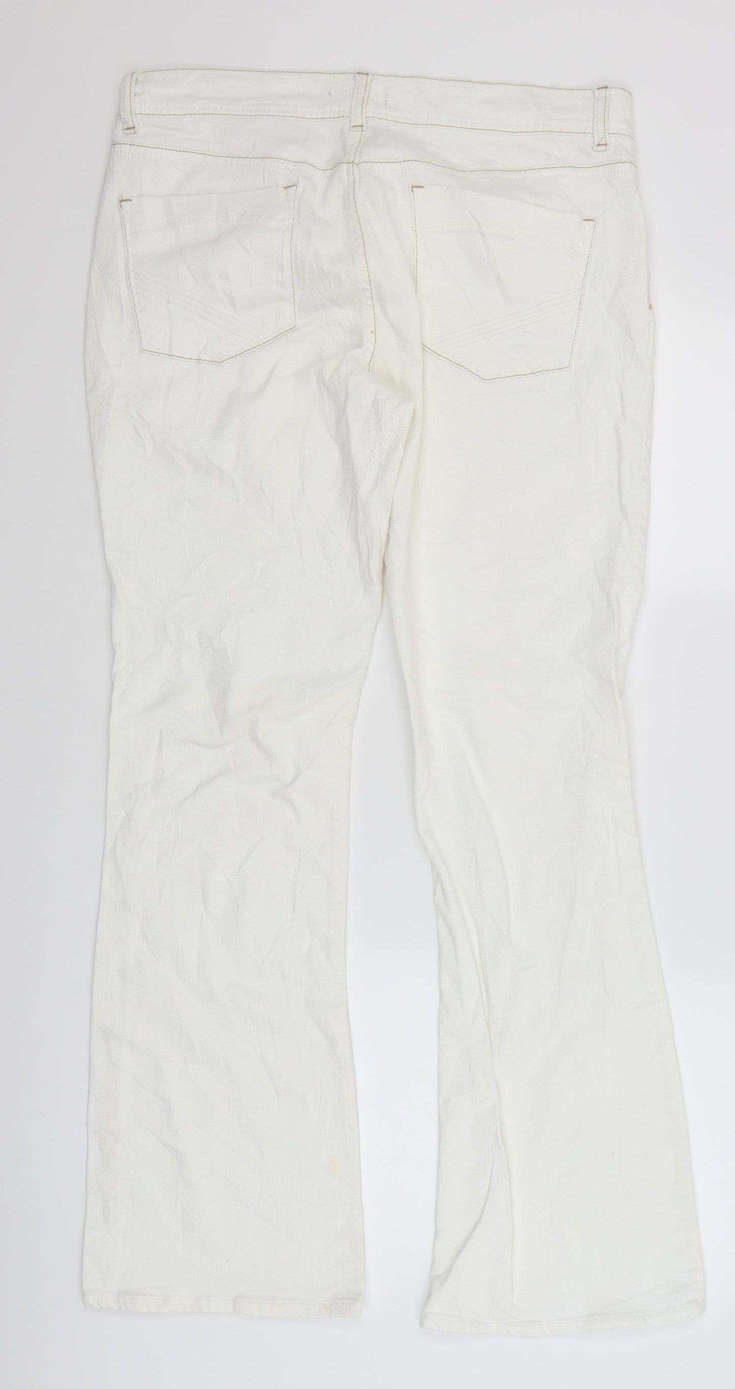 NEXT Womens White   Bootcut Jeans Size 14 L30 in