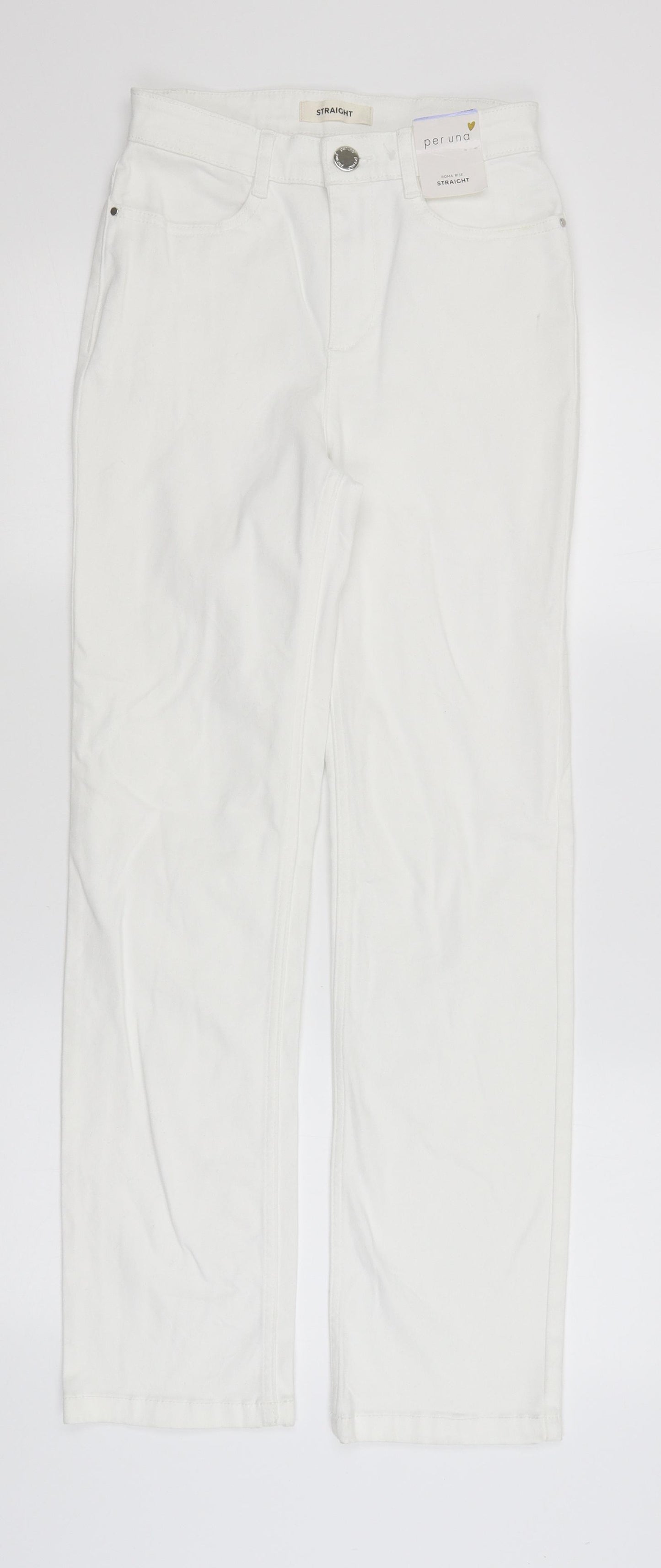 Per Una Womens White   Straight Jeans Size 8 L30 in