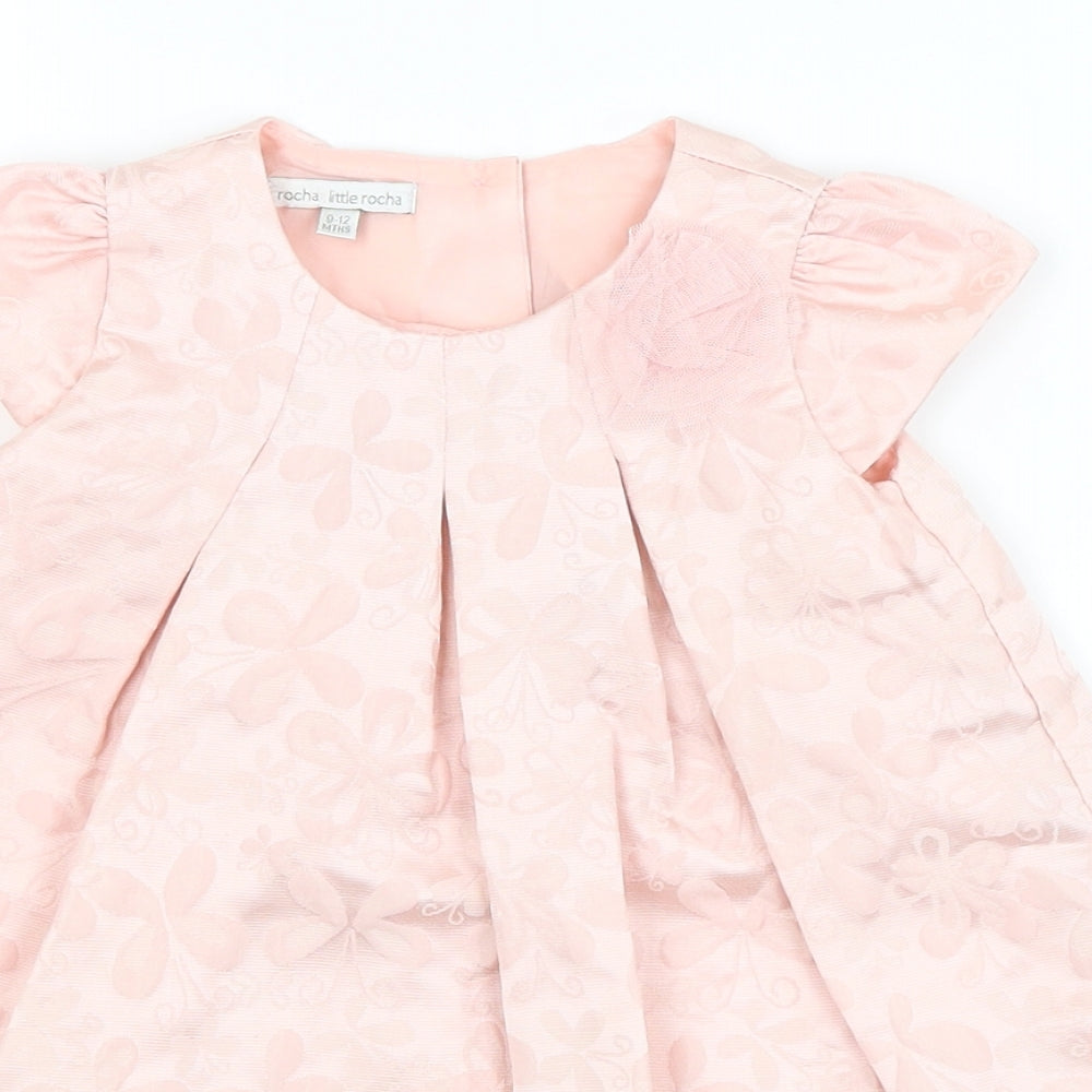 Little Rocha Baby Pink Animal Print  A-Line  Size 9-12 Months  - butterfly