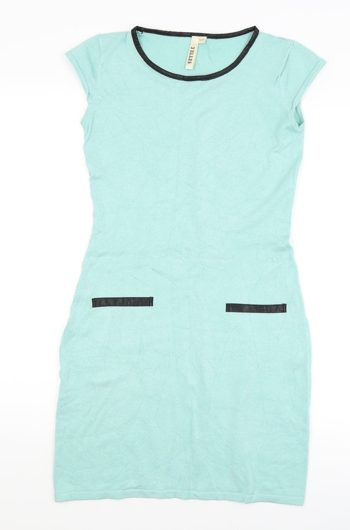 2 Elles Womens Blue   Pencil Dress  Size S