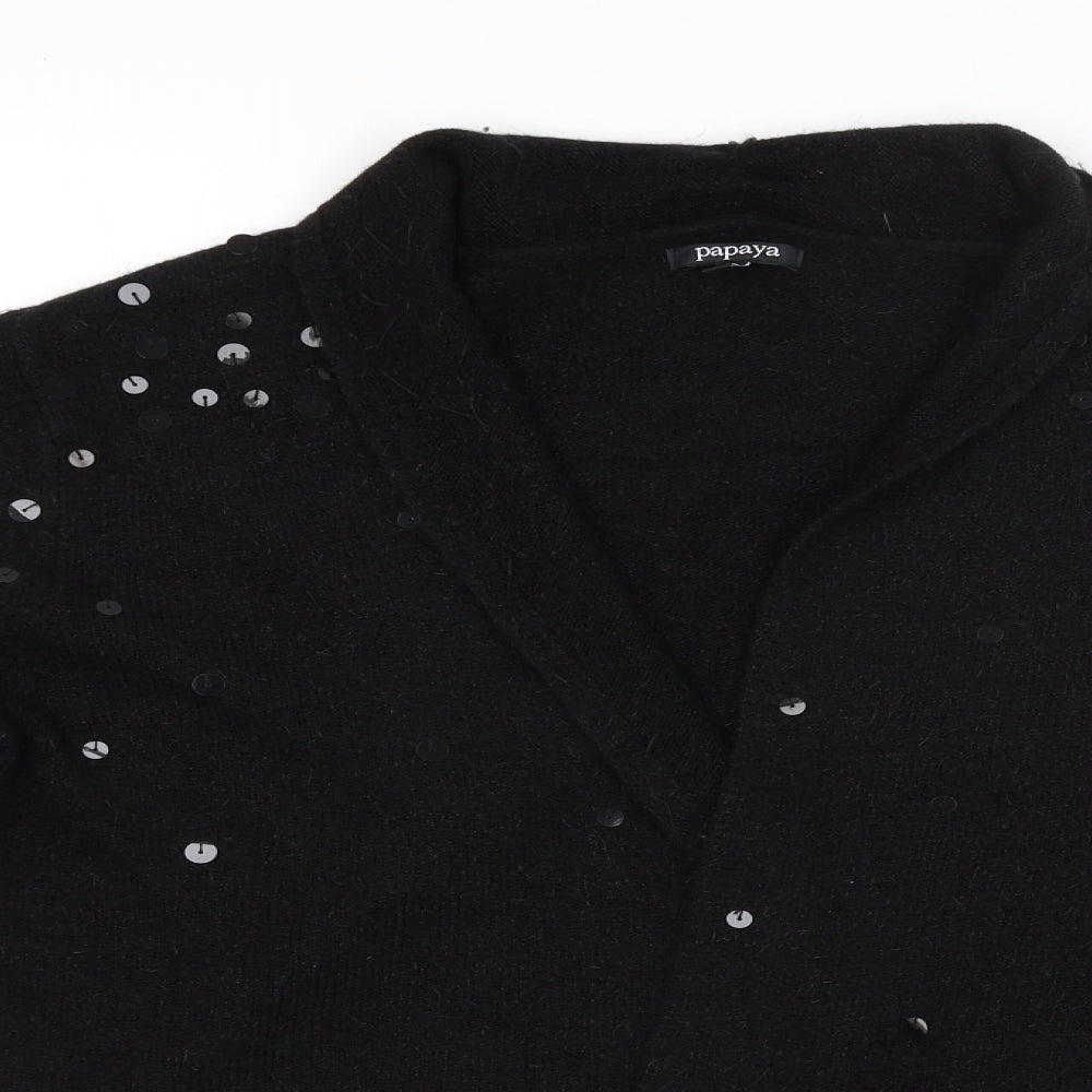 Papaya Womens Black   Cardigan Jumper Size 18