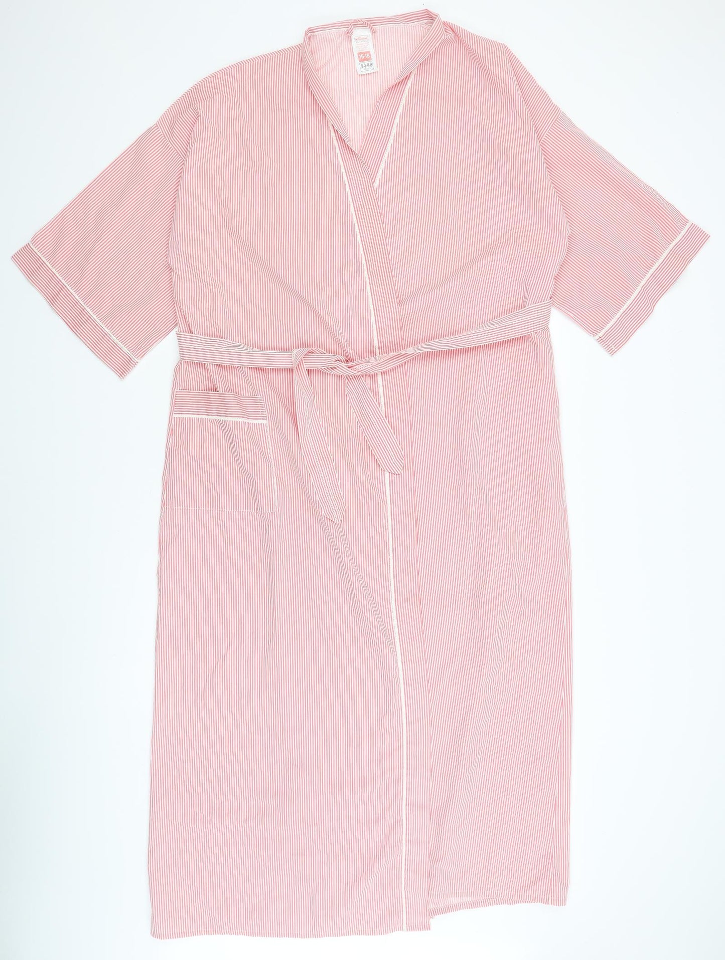 St Michael Womens Red Striped  Kimono Robe Size 18