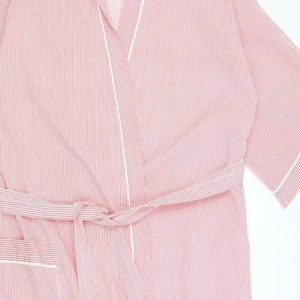 St Michael Womens Red Striped  Kimono Robe Size 18