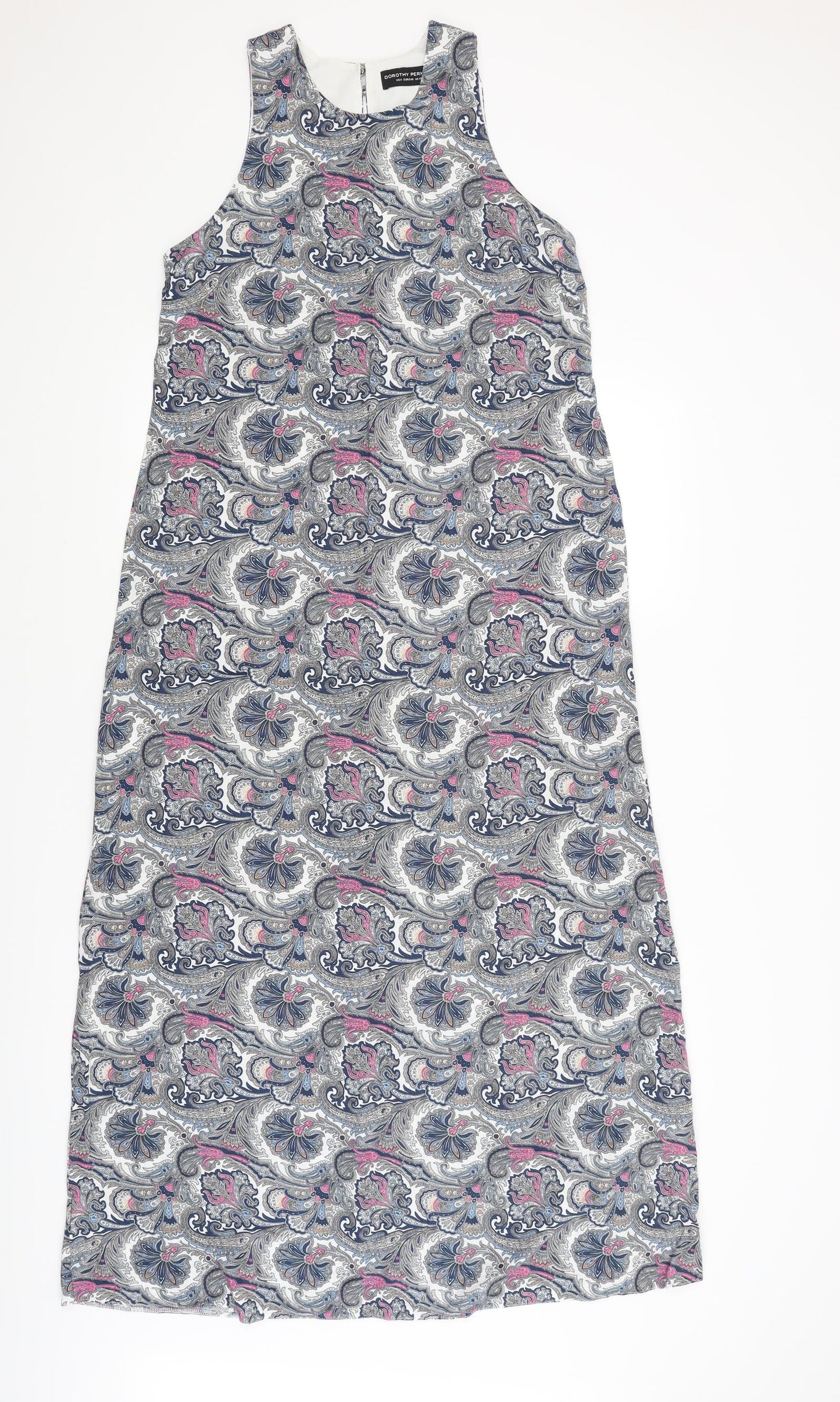 Dorothy Perkins Womens White Paisley  A-Line  Size 12