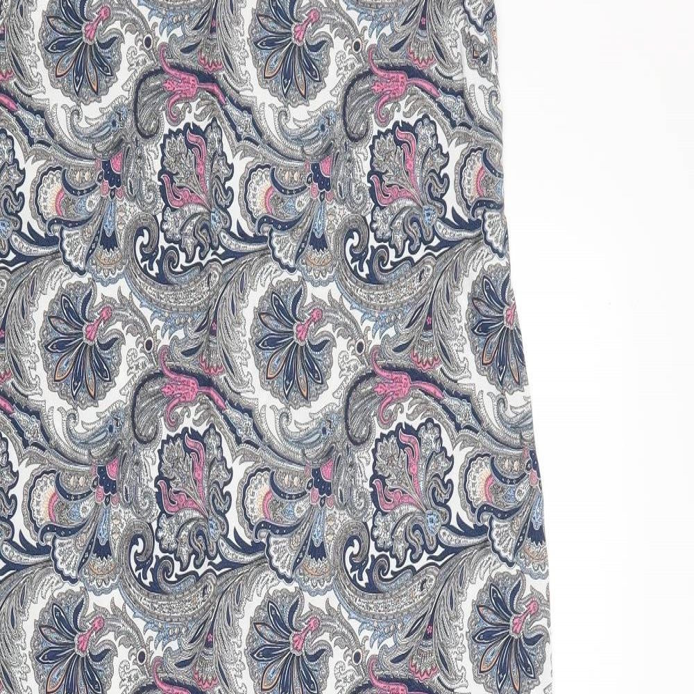 Dorothy Perkins Womens White Paisley  A-Line  Size 12