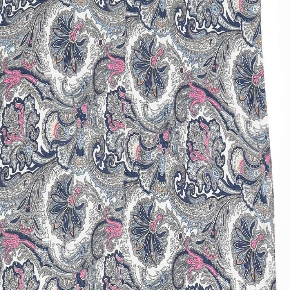Dorothy Perkins Womens White Paisley  A-Line  Size 12