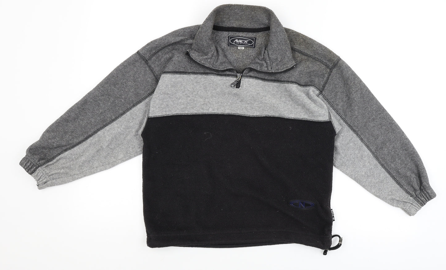 Nick Boys Grey Striped  Pullover Jumper Size 10 Years