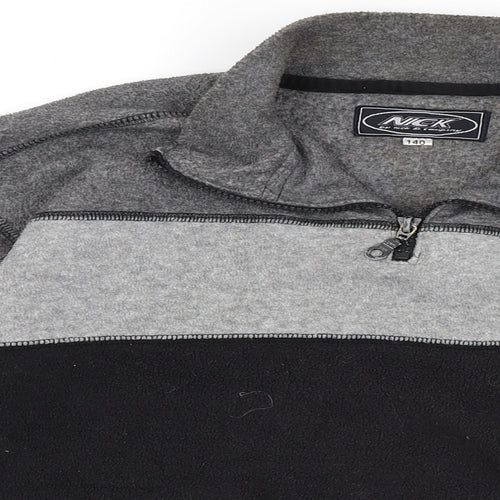 Nick Boys Grey Striped  Pullover Jumper Size 10 Years