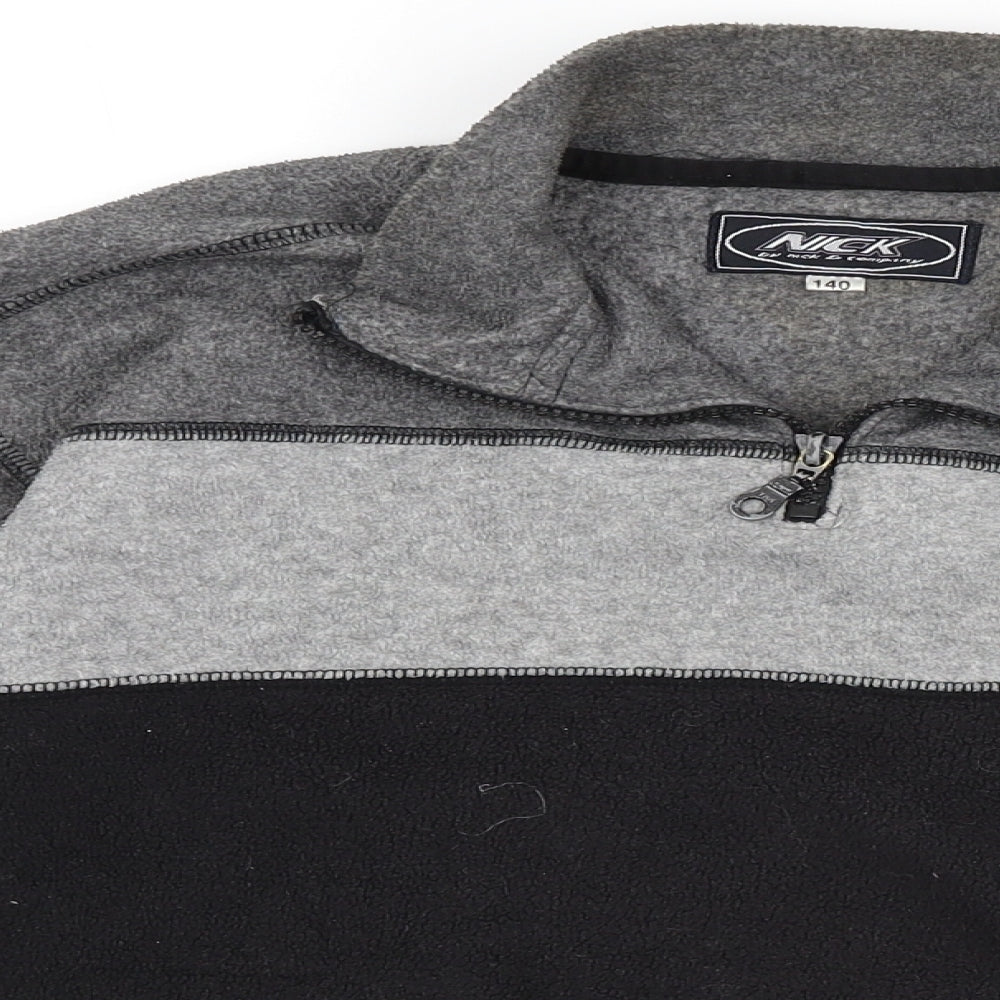 Nick Boys Grey Striped  Pullover Jumper Size 10 Years