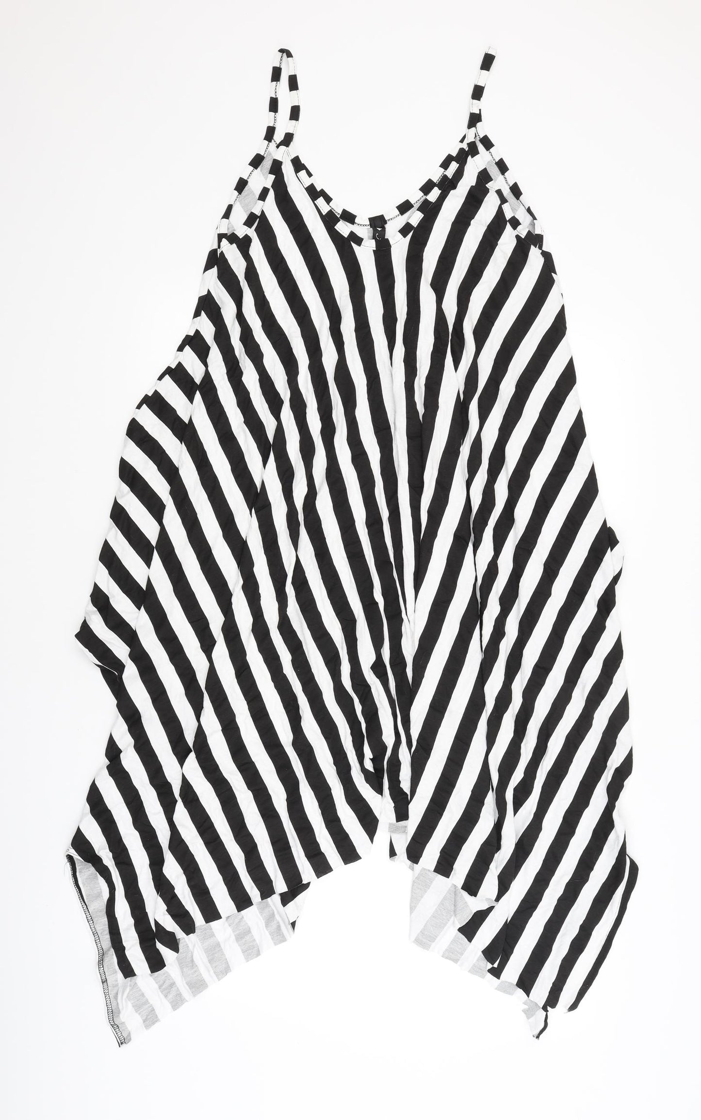 Influence Womens Black Striped  Tank Dress  Size L