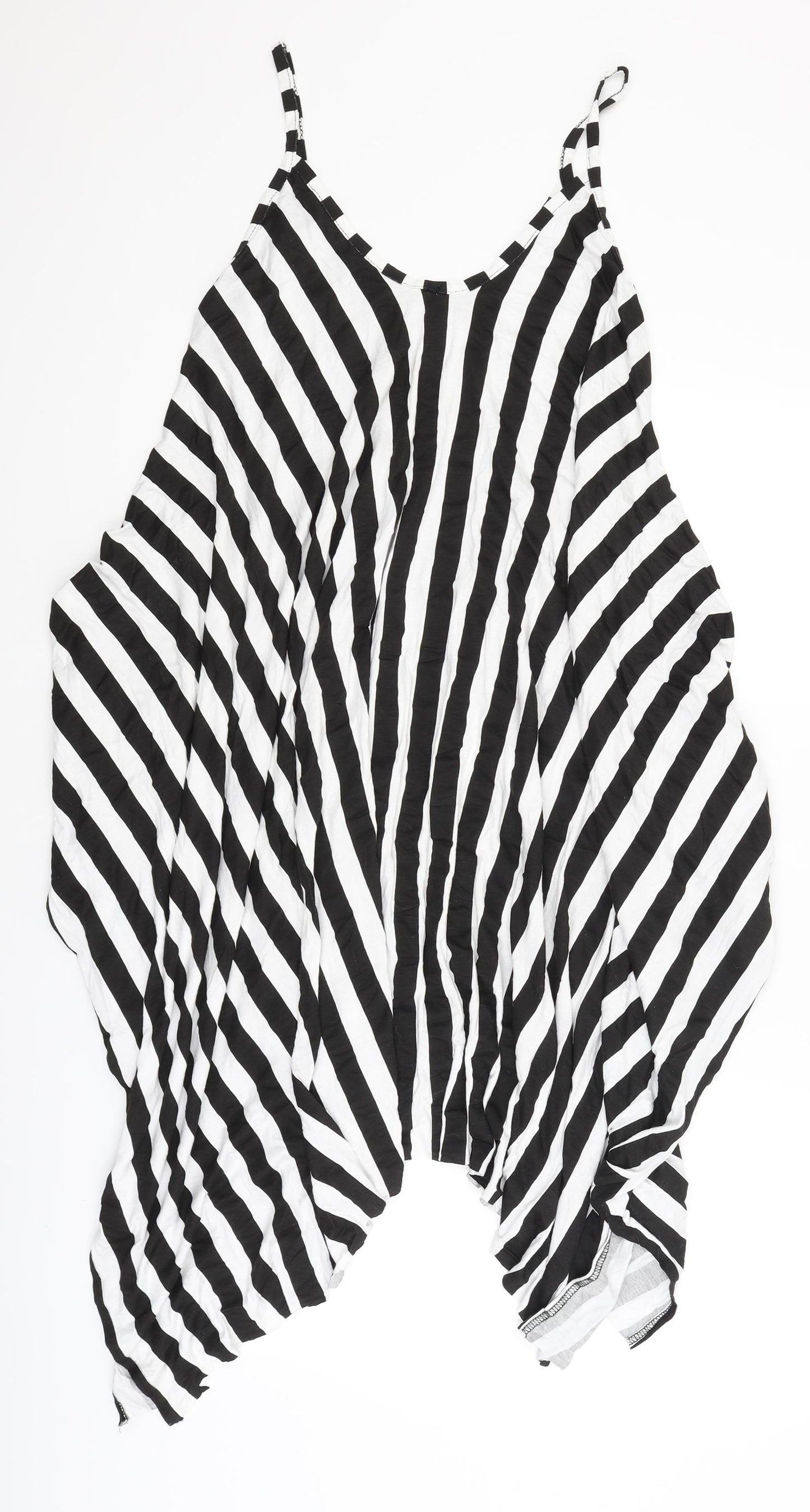 Influence Womens Black Striped  Tank Dress  Size L