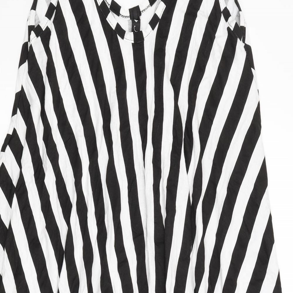 Influence Womens Black Striped  Tank Dress  Size L