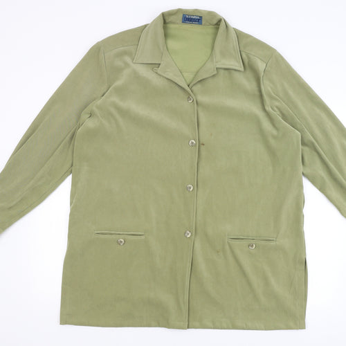 Stinna Fashion Womens Green   Overcoat Coat Size 2XL