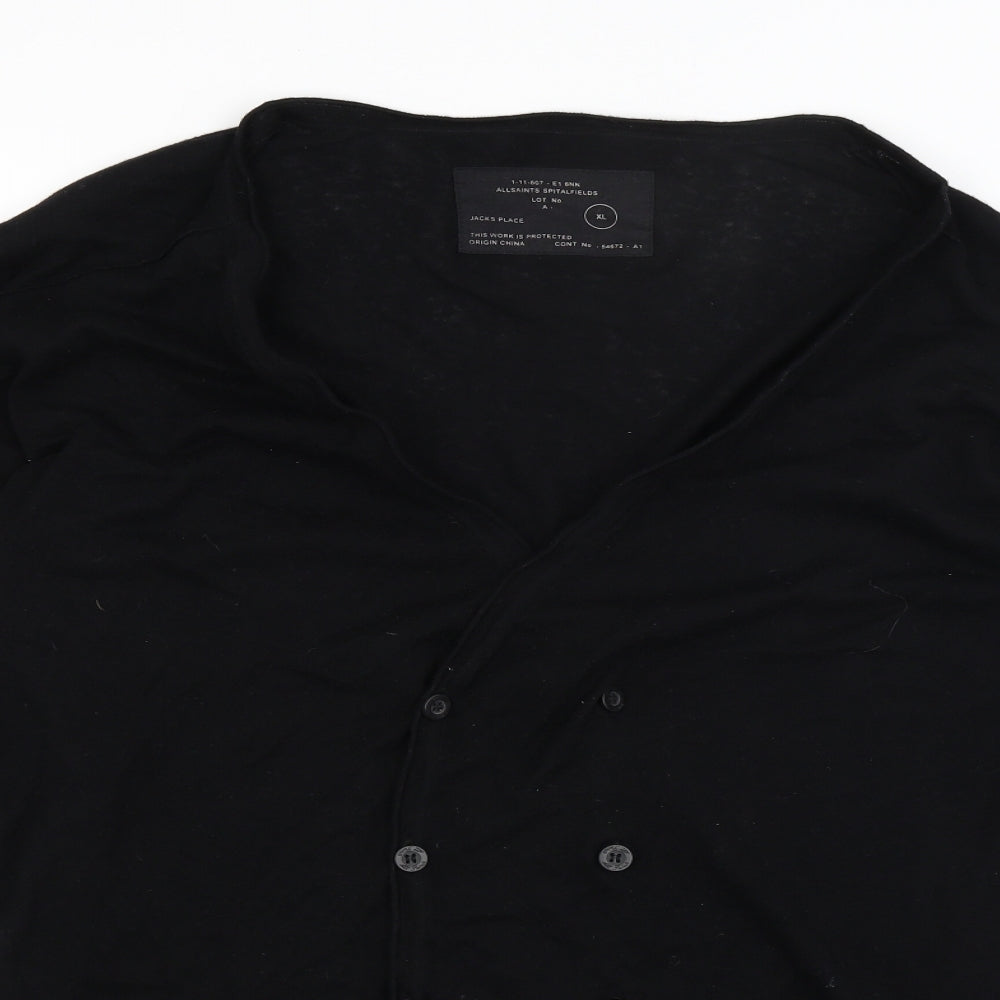 All Saints Mens Black   Cardigan Jumper Size XL