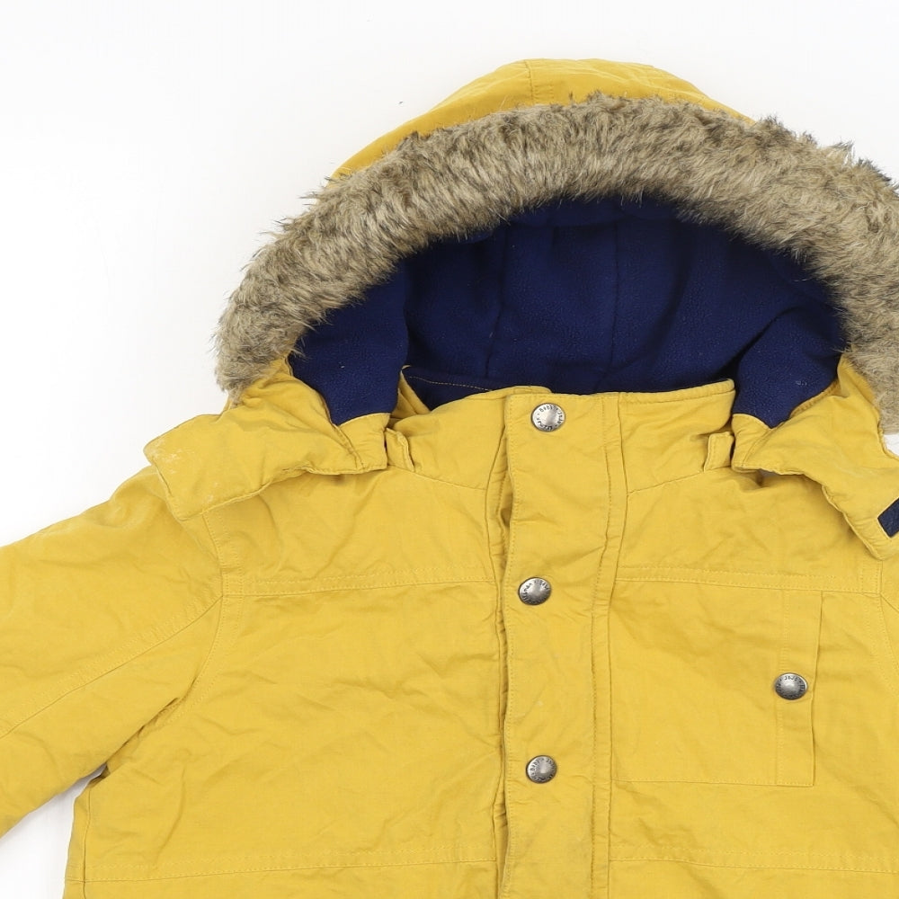 Jojo Maman Bebe Girls Yellow   Puffer Jacket Coat Size 4-5 Years