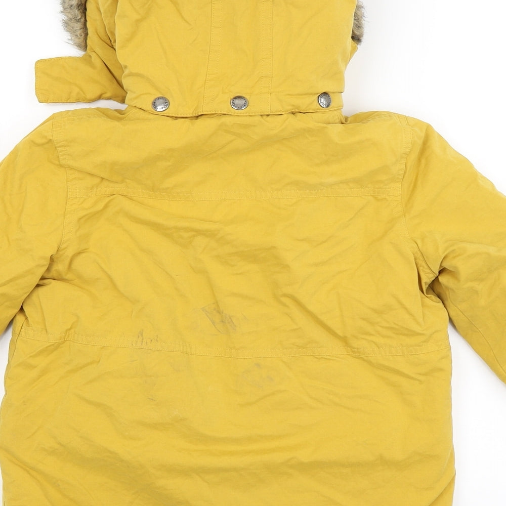 Jojo Maman Bebe Girls Yellow   Puffer Jacket Coat Size 4-5 Years