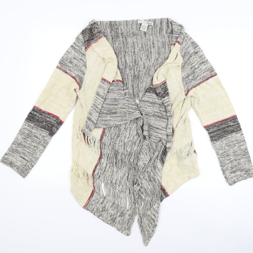 RXB Womens White Striped  Wrap Jumper Size L