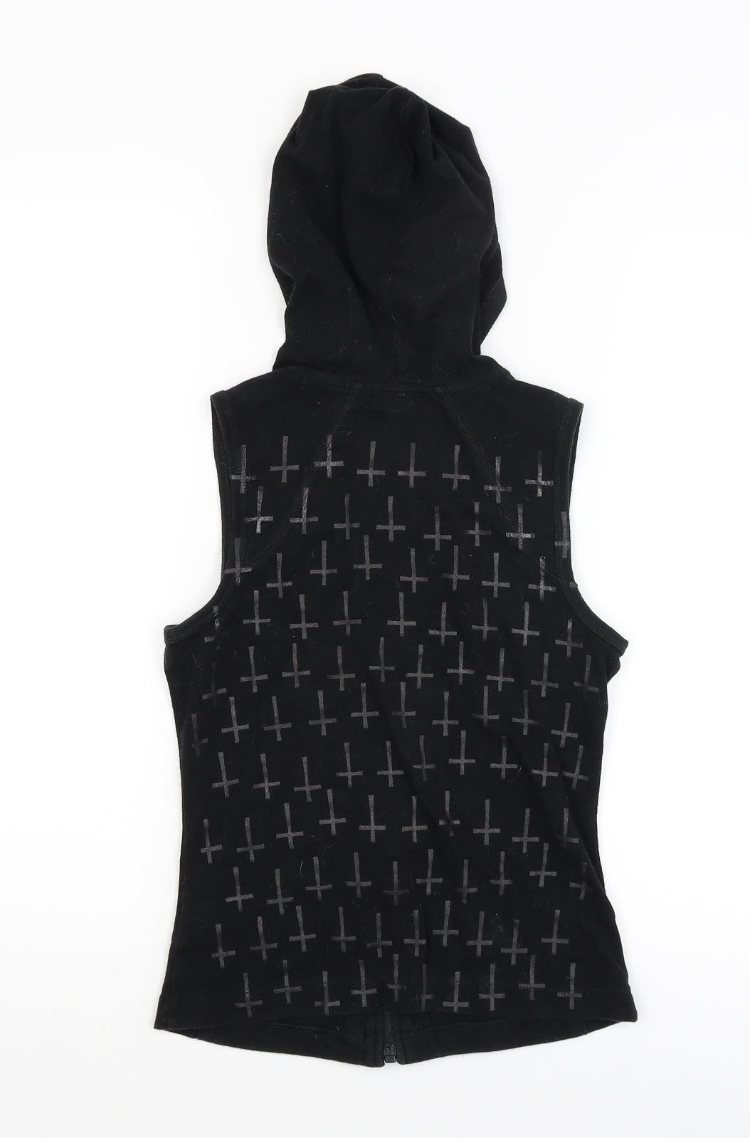 Preworn Womens Black   Full Zip Hoodie Size 8  - Crosses
