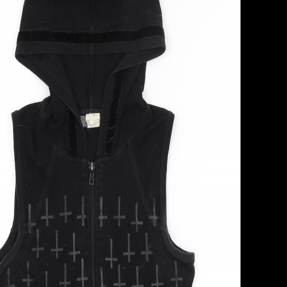 Preworn Womens Black   Full Zip Hoodie Size 8  - Crosses