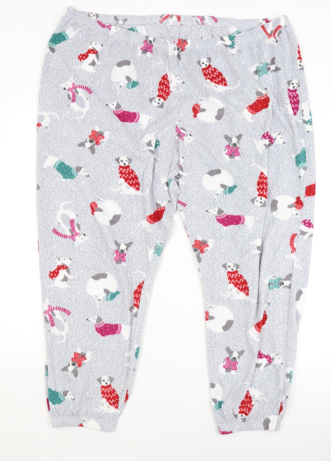 M&S Womens Grey Solid  Capri Pyjama Pants Size 26  - dogs