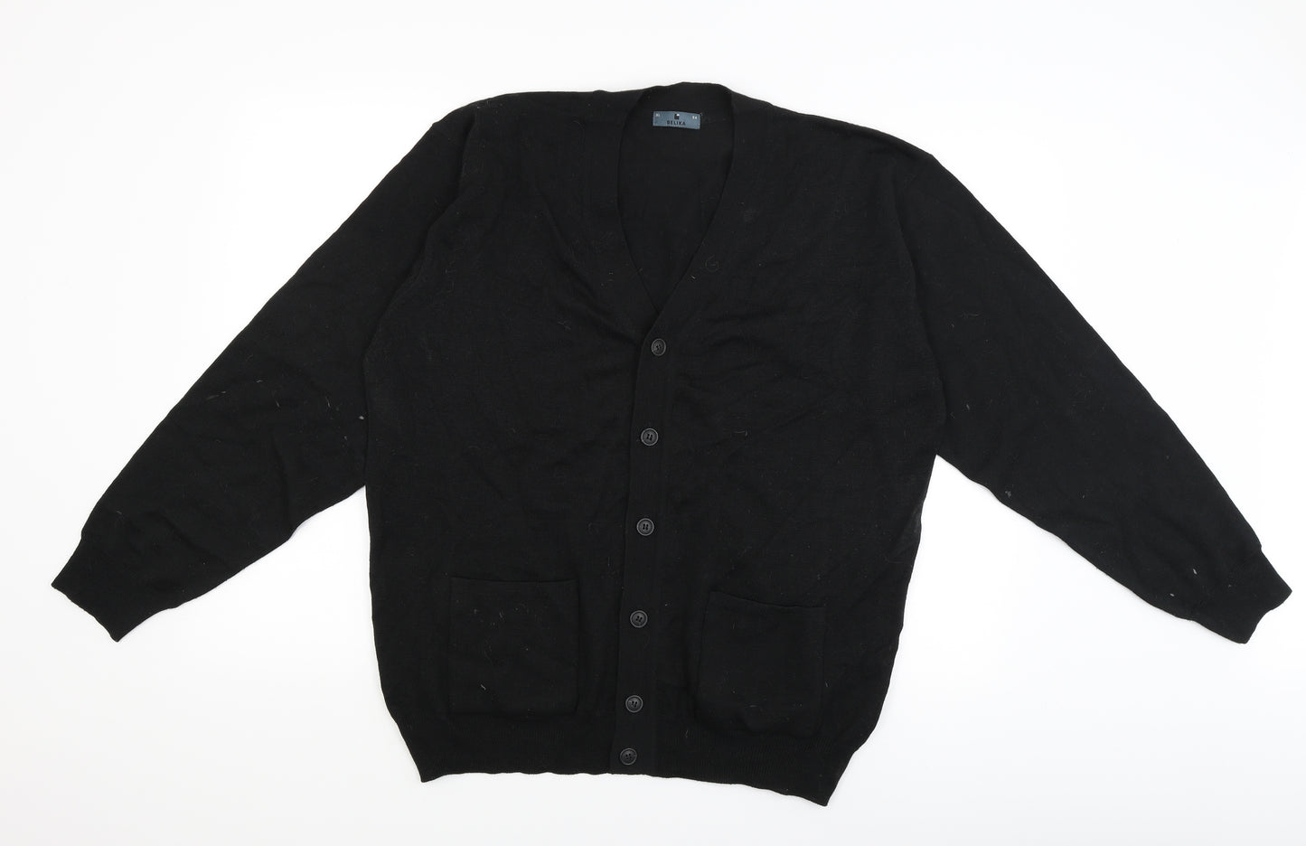 Belika Mens Black   Cardigan Jumper Size XL