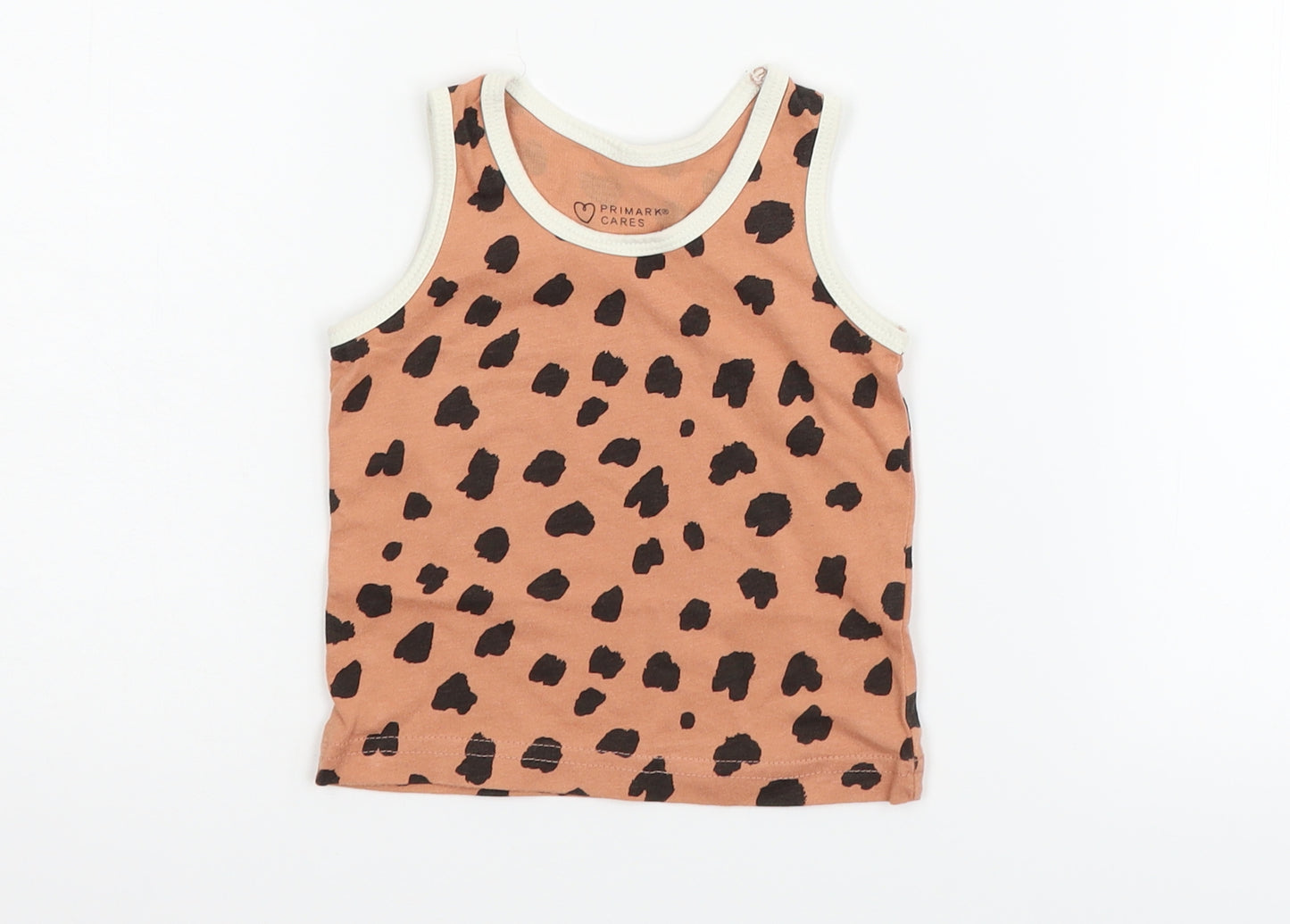 Primark Boys Beige Animal Print  Basic Tank Size 6-9 Months