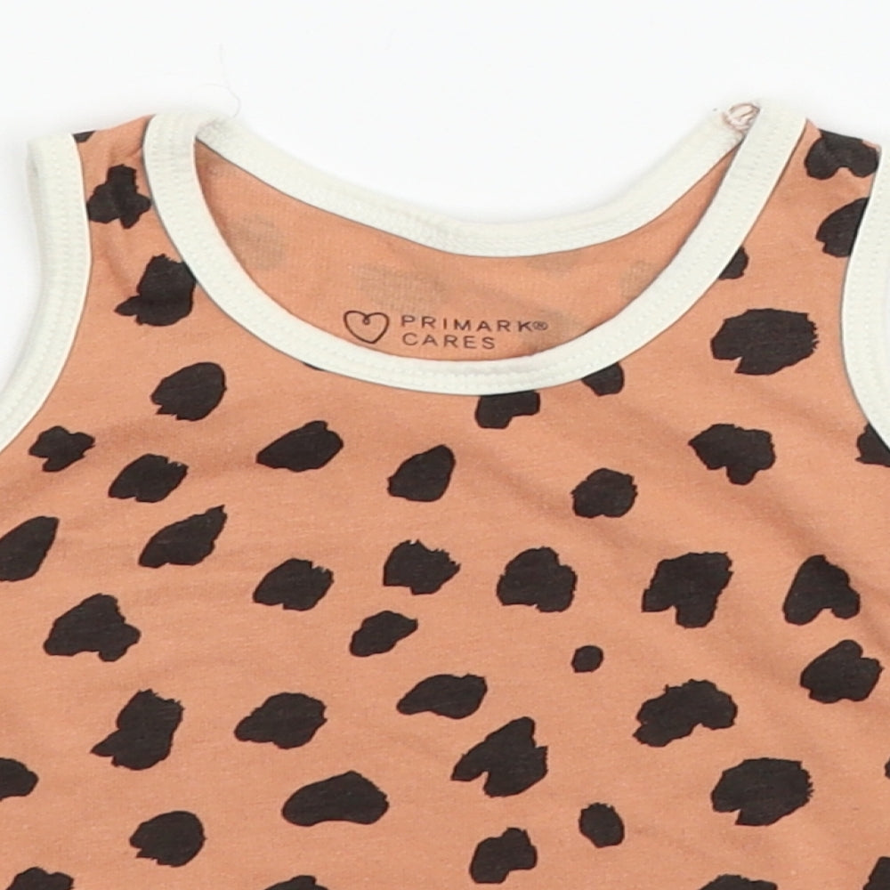 Primark Boys Beige Animal Print  Basic Tank Size 6-9 Months