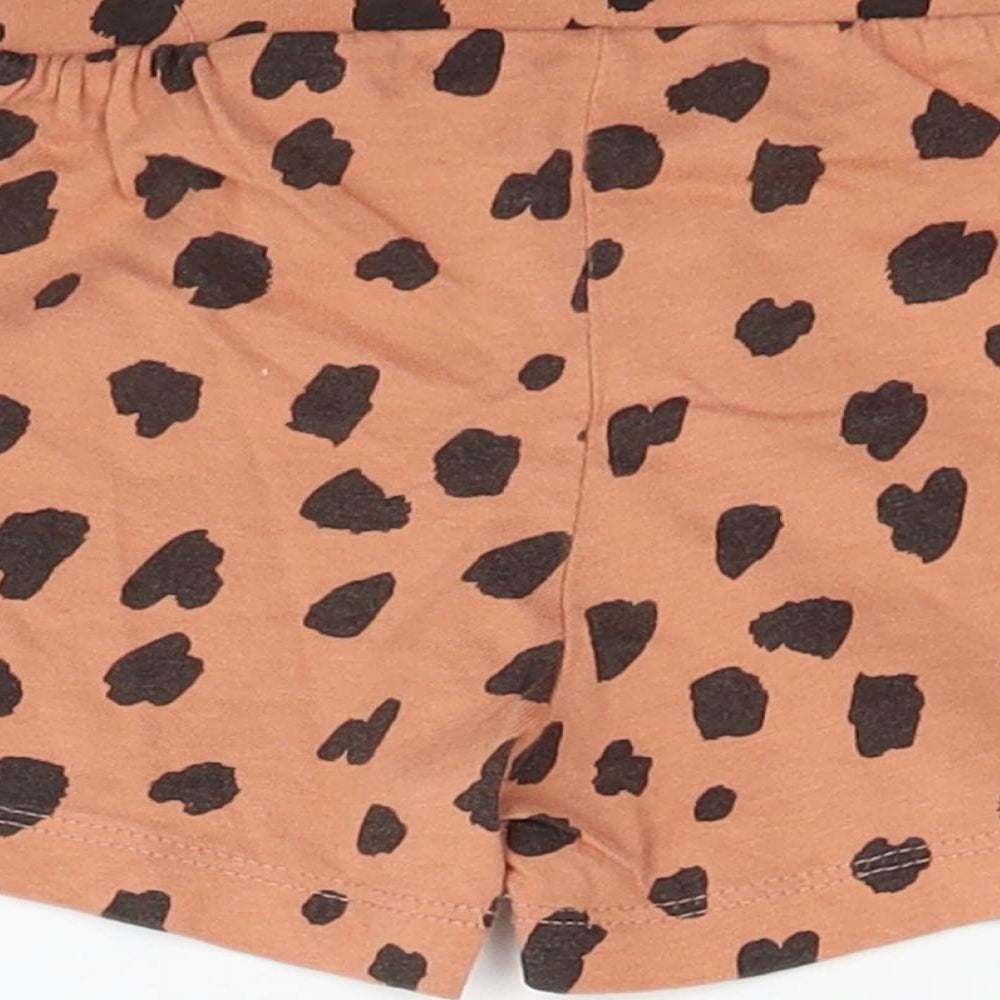 Primark Girls Beige Animal Print  Cropped Trousers Size 6-9 Months