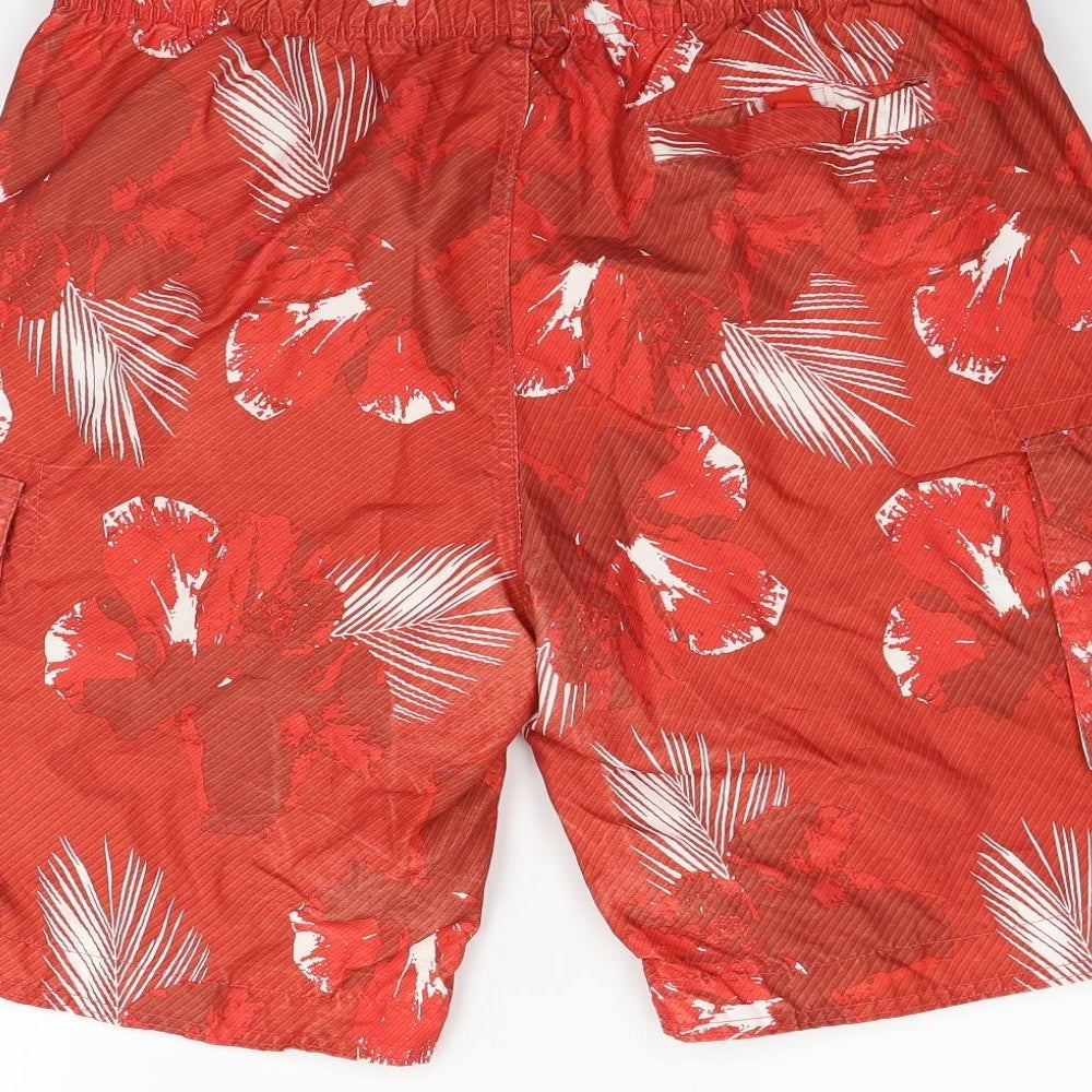 Cedar Wood State Mens Red Geometric  Sweat Shorts Size L