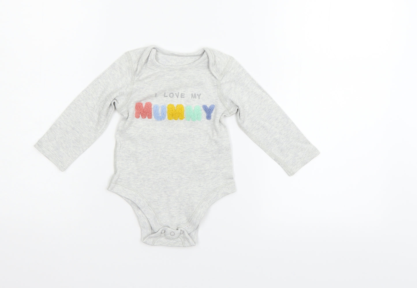 Marks and Spencer Girls Grey   Babygrow One-Piece Size 9-12 Months  - i love my mummy
