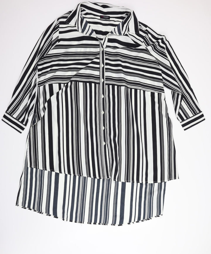 Topshop Womens White Striped  T-Shirt Dress