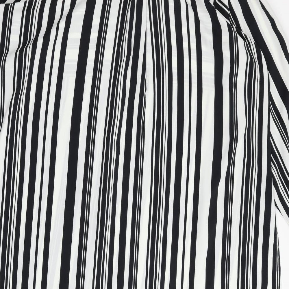 Topshop Womens White Striped  T-Shirt Dress