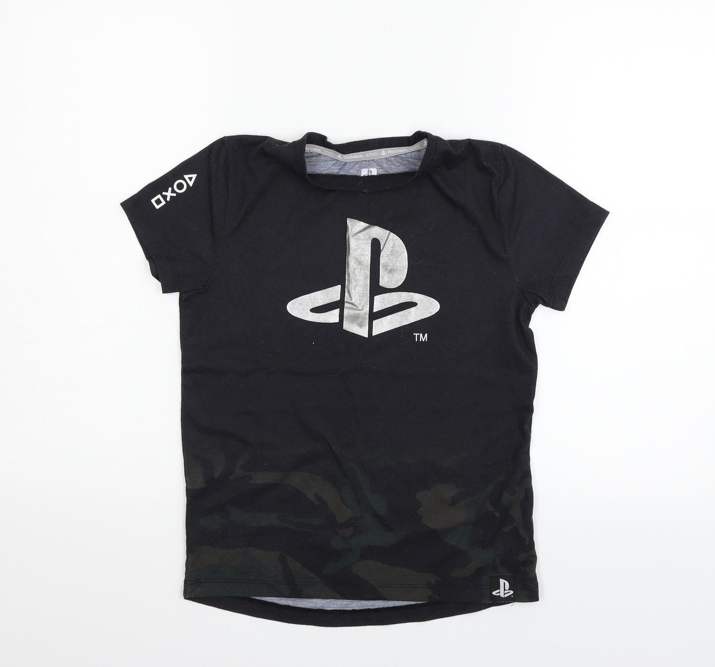Primark Girls Black   Basic T-Shirt Size 9-10 Years  - PLAYSTATION